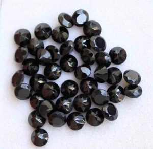 33.50 Ct Natural Black Spinal 5 mm Round Faceted Calibrated Size Loose Gemstone - Picture 1 of 3