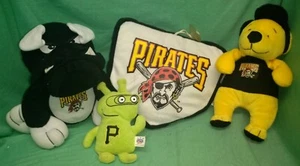 Pittsburgh Pirates - Bulldog plush, Alien, homeplate, yellow Bear - Picture 1 of 1