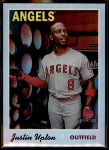 Justin Upton 2019 Topps Heritage Chrome Refractor /570 #THC-421 Los Angeles