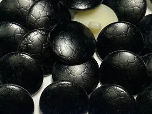 BLACK Faux Lizard-Snake-Reptile Pattern Washable Poly Button 15mm 23mm shank - Picture 1 of 6