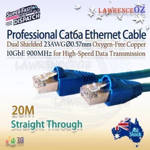 Cable Ethernet SFTP de alta velocidad 10 GbE Cat6a Rj45 blindado OFC pin recto 20 m - Imagen 1 de 2