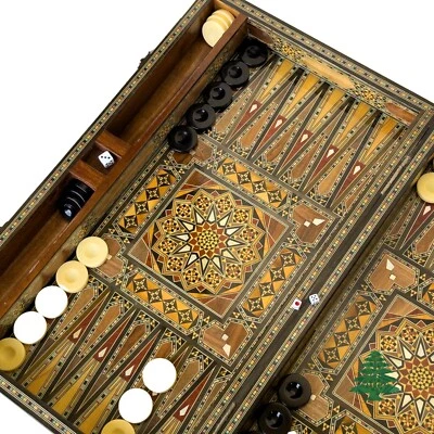 Backgammon Board and Chess Set Wide and Large Size From Lebanon - Real Pearls - Image 1 of 4