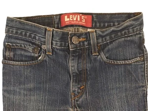 Boys Levis 510 Super Skinny Blue Jeans 26 X 26.5 12Regular Cotton Buckle Zip  - Picture 1 of 17