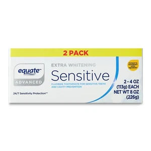 (2 Pack) Equate Maximum Strength Sensitive Extra Whitening Toothpaste with Fl... - Picture 1 of 10