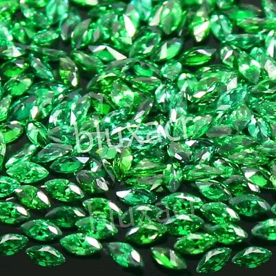 Piedra preciosa marquesa natural MUZO Colombia verde esmeralda certificada 3x6 mm 100 piezas Foto 1 de 4