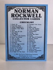 1993 Comic Images Norman Rockwell Cards (Pick A Card and Complete Your Set)