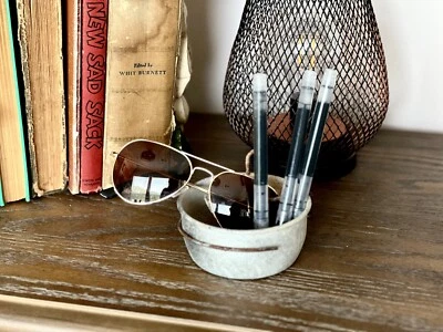 Neat Rusted Galvanized Metal Bowl Perfect for Trinkets, Rustic Home Decor - Image 1 of 4