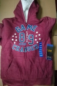 NWT Lee Boys Youth Sherpa Lined Hoodie jacket Red/White size Large 14/16 - Picture 1 of 4