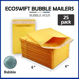 25 #0000 4 x 6 ECOSWIFT PICCOLE BUSTE IMBOTTITE AUTOSIGILLANTI KRAFT BOLLE - Foto 1 di 6