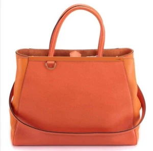Fendi 2Jours In Medium and Smooth Orange Saffiano Leather Satchel - Picture 1 of 8