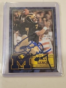 RICK LEACH SIGNED MICHIGAN CARD TK LEGACY 100% GUARANTEED AUTHENTIC - Picture 1 of 5