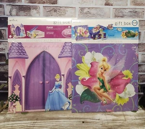 Hallmark Disney Princess Castle Tinkerbell Gift Boxes Funzip Birthday Party New - Picture 1 of 12