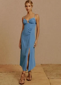 VIX Vestido Paula Hermanny lino azul claro abertura delantera talla 36 - 2 - LEER - Imagen 1 de 8