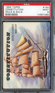 1955 TOPPS RAILS AND SAILS #184 CONSTITUTION PSA 9 *DS12420 - Picture 1 of 2