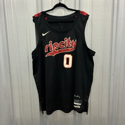Mens Nike NBA Portland Trail Blazers Lillard #0 Jersey Rip City DX8517 XXL - Image 1 of 4