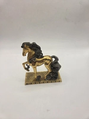 Franklin Mint Curators Gold Silver Metal Horse  - Image 1 of 4