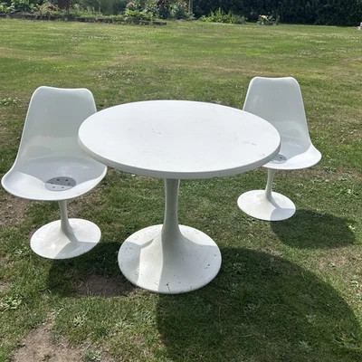 Vintage Retro Table Terence conran habitat style 80”s cafe egg chairs prop  - Image 1 of 4