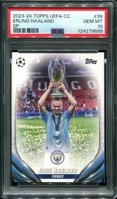 2023-24 Erling Haaland PSA 10 Topps UEFA Champions League SP #39 Manchester City Foto 1 de 3