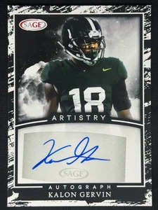 KALON GERVIN 2022 SAGE Artistry Rookie RC Auto #A-KG2 | Michigan State - Picture 1 of 2