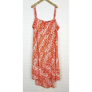 Asos Design Daisy Floral Open Back Tiered Maxi Dress Orange White Plus Size 24 - Picture 1 of 6