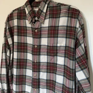 Viyella Baumwolle/Wollmischung Langarm Button-Down kariertes Hemd Herren Large  - Bild 1 von 5