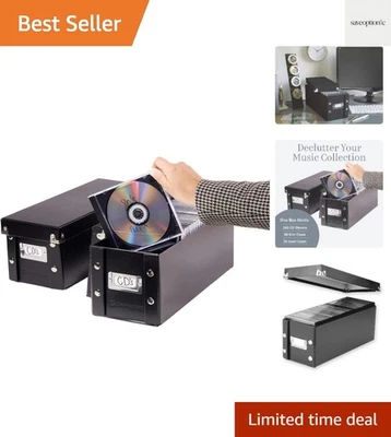 Elegante juego de caja de almacenamiento para CD - Paquete de 2 soportes duraderos para una organización perfecta Foto 1 de 4