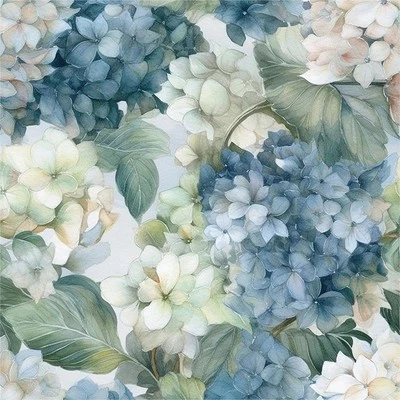 Hortensia vintage acuarela azul/blanco/verde 17,7" x 118" azul verde hortensia Foto 1 de 4