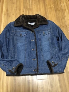Wilson’s Leather Maxima Jean Jacket Faux Fur Lined Woman’s Small - Picture 1 of 14