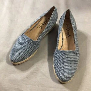 Lifestride Shoes Womens 6.5 W Blue Velocity 2.0 Espadrille Wedge Kamilla - Picture 1 of 10