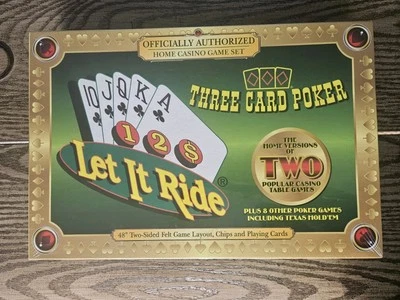 Let It Ride Three Card Poker Texas Hold 'Em Home Casino Game Set-SEALED - Image 1 of 4