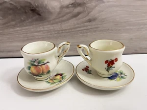 Formalities By Baum Bros Miniature Tea Cups And Saucers Set 2” Vintage - Picture 1 of 4