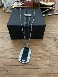 Emporio Armani Men's Dog Tag Necklace - Picture 1 of 10