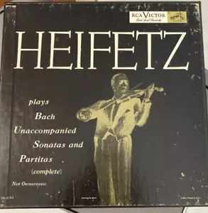 Vintage HEIFETZ Unaccompanied Sonatas & Partitas 3 LP Box Set 1953 RCA LM-6105 - Picture 1 of 3
