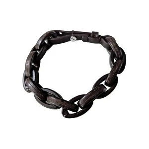 Unique Unisex Leather Chain Link Bracelet-7.5" - Adjustable - Brown - Picture 1 of 10