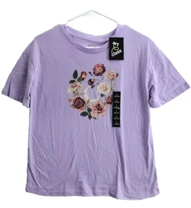 Art Class Girls Floral Print Graphic Oversized T-Shirt Lavendar L (10/12) - Picture 1 of 10