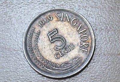 1969 Singapore 5 Cents Snake Bird - Image 1 of 2