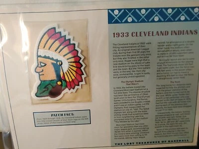 Lost Treasures Of Baseball 1933 Cleveland Indians Logo Patch Home Game Only Worn - Image 1 of 3
