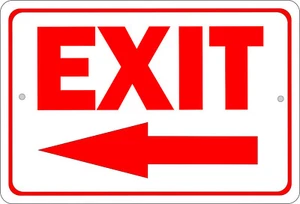 AUSGANG LINKS, 8X12 ALUSCHILD S020 - Bild 1 von 1