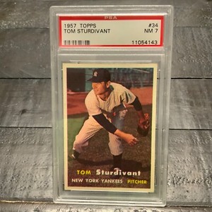 1957 Topps Tom Sturdivant #34 *Yankees* PSA 7 NM