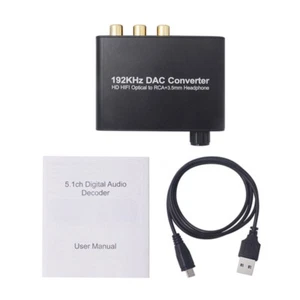 Convertidor digital a analógico para conector de 3,5 mm 192 Khz DAC fibra óptica certificado de autenticidad - Imagen 1 de 8