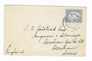 Aden 1937 3.5a Dhow on First Day Cover to Sussex - Picture 1 of 1