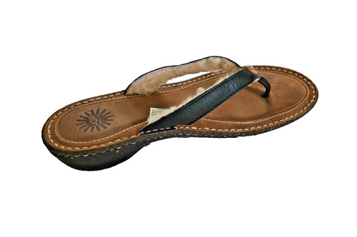 SANDALI INFRADITO unisex UGG Australia neri in pelle SN 1791 logo USA 10