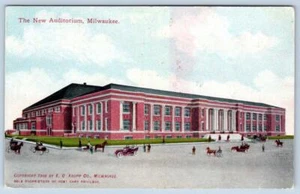 1908 MILWAUKEE WI NUEVO AUDITORIO*KROPP CO ÚNICOS PROPIETARIOS DE PRIVILEGIO POSTAL - Imagen 1 de 2