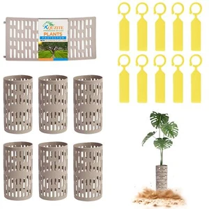 Tree Protectors - Trunk and Bark Guard Protection 6 Piece Grey Interlocking S... - Picture 1 of 8