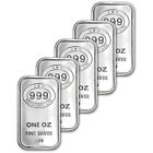 Five (5) 1 oz Silver Bar Jbr Recovery Ltd - 999 Fine Icons of Britain