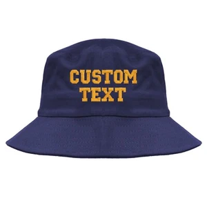 Sombrero cubo azul bordado personalizado, sombrero cubo bordado personalizado - Imagen 1 de 5