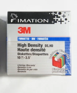 3M Imation 3.5" Floppy Disks 10 Diskettes - New Old Stock / Sealed - Afbeelding 1 van 1