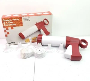 Vintage Fox Run Cookie Press & Cake Decorator Pistol Grip Tips Cookie Discs Kit  - Picture 1 of 8