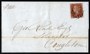 SG8 (BS21) 1d Red Imperf Plate 32 - GI - 4 Margin - Very fine - Manchester Cross - Bild 1 von 5