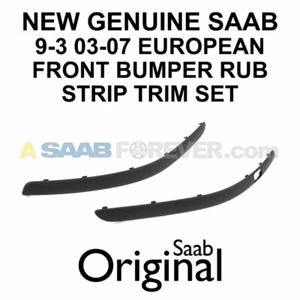 NUEVO ORIGINAL SAAB 9-3 03-07 EUROPEO KIT DE TIRA DE FROTAMIENTO DE PARACHOQUES DELANTERO LH & RH FABRICANTE DE EQUIPOS ORIGINALES - Imagen 1 de 4